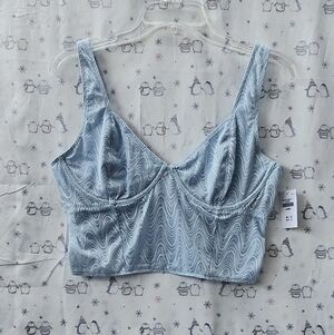 Gilly Hicks Light Blue Swirl Crop Bralette